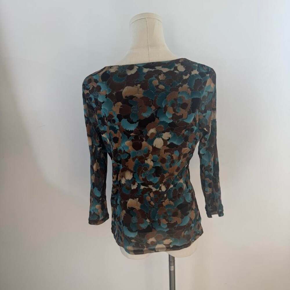 :ratio by Liz Claiborne Mesh Floral Wrap Top | Y2K 2000s | Women’s Size Medium - Picture 4 of 6